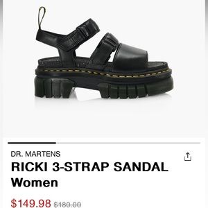 Moving sale DR. MARTENS Women's Ricki 2Strap Platform Sandals in Black EU37 USL6